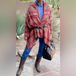 VTG Ralph Lauren southwest  L/XL. Open front waterfall cardigan.